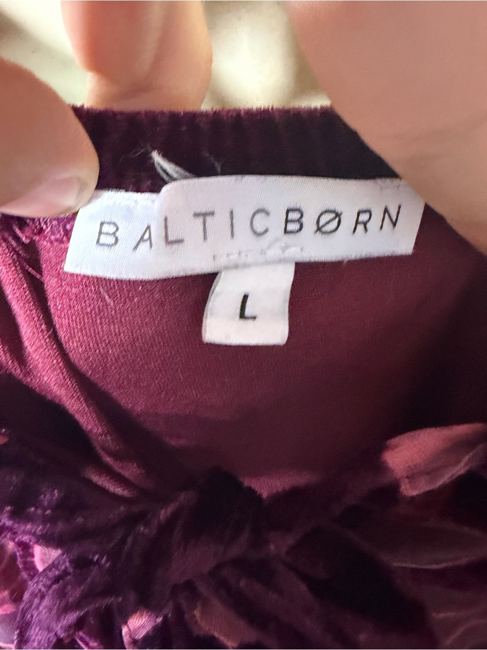 Baltic Born Burgundy Floral Velvet Maxi Dress Romantic Boho Large - Picture 6 of 6
